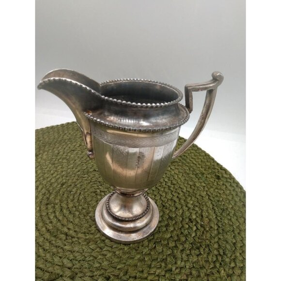 Antique Silver-Plated Cream Pitcher By Reed & Barton 1929 Engraved Design Ornate - Picture 1 of 7
